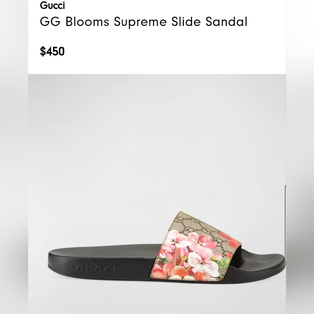 Gucci floral-print GG Supreme canvas Sandal Size 42